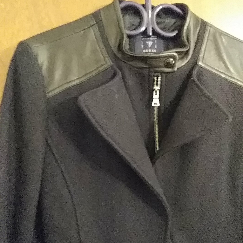 GUESS Tweed Riding Jacket (Navy&black) - Picture 3 of 11